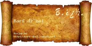 Barf Ábel névjegykártya